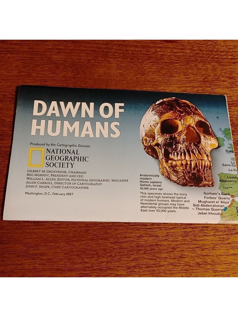 NATIONAL GEOGRAPHIC DAWN of HUMANS WALL POSTER Double Sided Full Colour Feb 97
